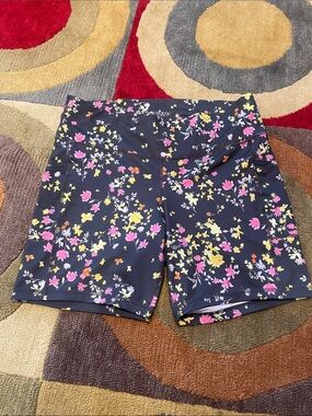 Women’s Ideology Floral Athletic Yoga/Bike Shorts, Sz 1X, Athleisure, Sporty